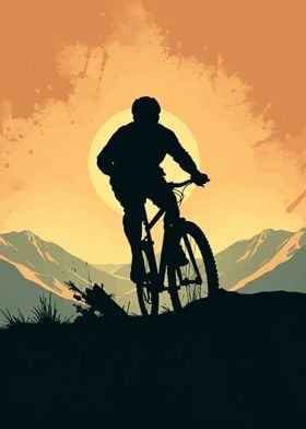 Mountain Biking Silhouette