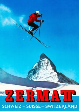 Zermatt Ski Poster