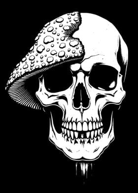 Skull with Mushroom