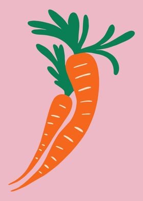 Two Carrots Illustration