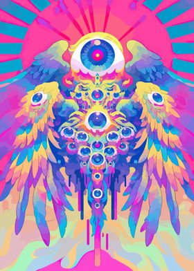 Psychedelic Eye Angel Seraphim