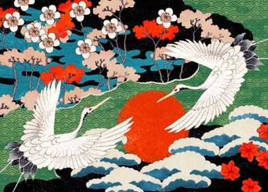 Japanese Crane Art Print