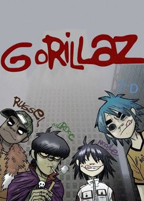 Gorillaz Band Illustration