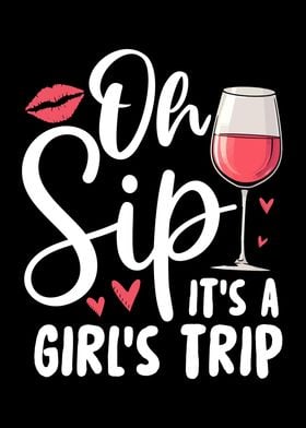 Girl's Trip Wine Glass Design