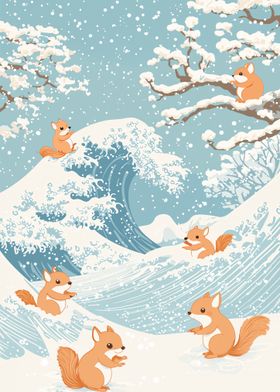 Squirrels & Great Wave