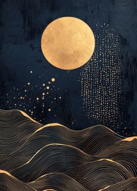 Gold Moon & Mountains