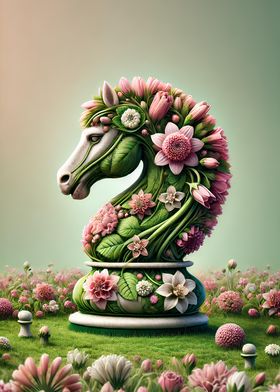 Floral Chess Knight