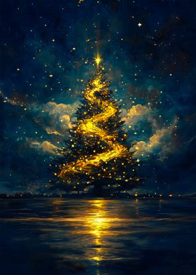 Magical Christmas Tree Painting