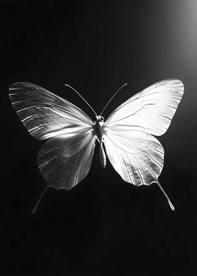 Animal White Butterfly Art