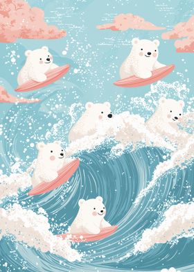 Polar Bear Surfing