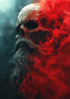 Skull with Red Smoke