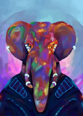 Cyberpunk elephant