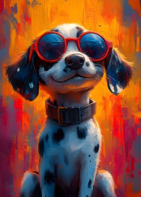 Dalmatian Dog in Sunglasses