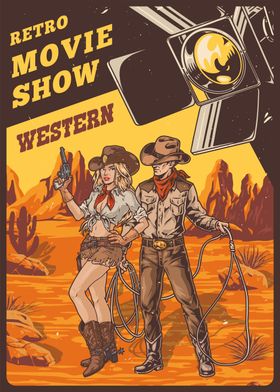 Retro Western Movie Poster