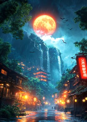 Japanese night landscape