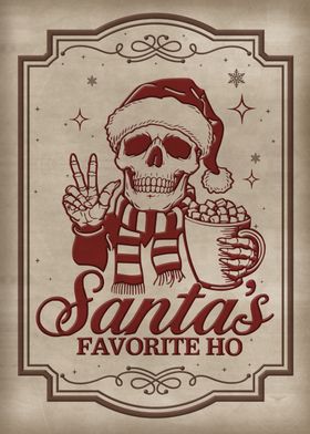 Skeleton Santa with Hot Cocoa