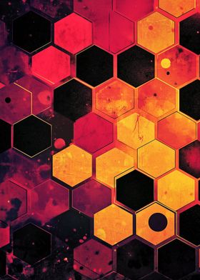 Hexagon Pattern Abstract Art