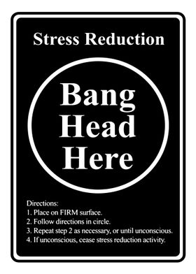 Bang Head Here Stress Reduction Funny