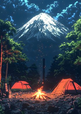 Camping Under Mount Fuji