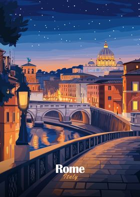 Rome Cityscape at Dusk