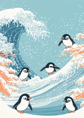 Penguins and the Great Wave