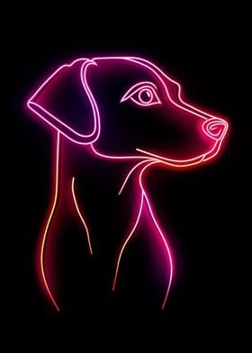 Neon Dog Outline