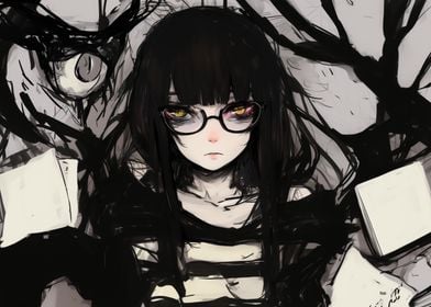 Anime Girl with Glasses