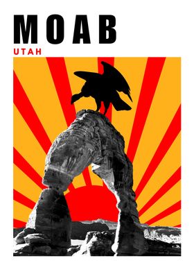 Moab Utah Sunset Mid Century Modern Collage Art