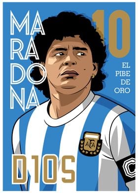 Maradona Football Poster