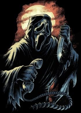 Ghostface Horror Illustration