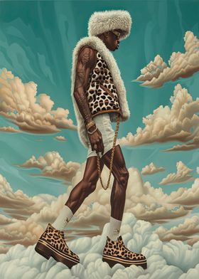 Man Walking on Clouds