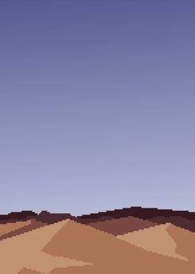 Pixelated Desert Landscape