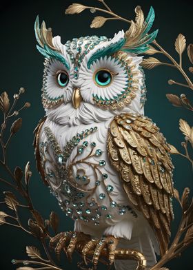 Diamond Owl Sculpture