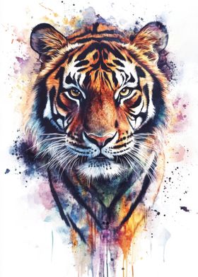 Watercolor Tiger Portrait