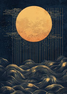 Golden Moon Landscape