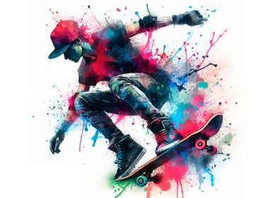 Skateboarder in Action