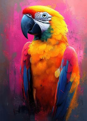 Colorful Macaw Painting