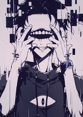 Anime Character with Distorted Smile