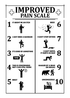 Improved Pain Scale Funny Poster