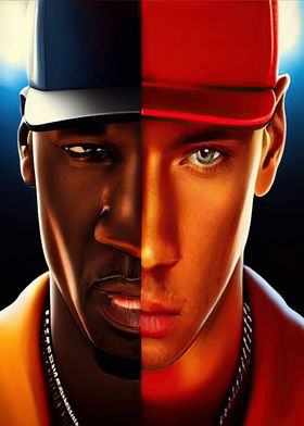 50 Cent & Eminem Split Face