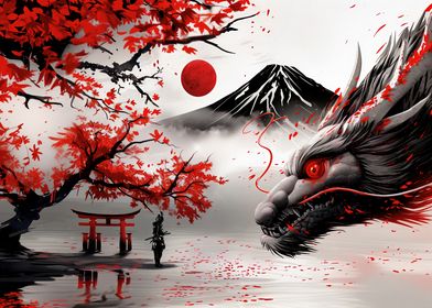 Japanese Dragon & Samurai