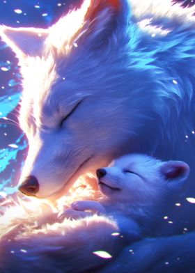 Family Bond of Polar Fox