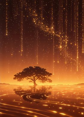 Golden Tree Falling Stars