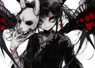 Dark Anime Girl with Mask