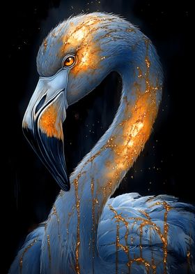 Golden Flamingo Animal