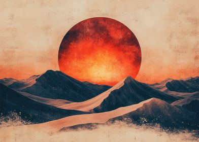 Red Sun Over The Desert 