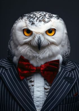 Owl in Suit and Bowtie