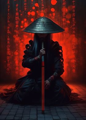 Samurai Warrior in Red