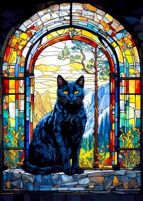 Stained Glass Cat