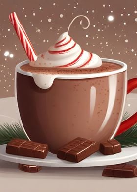 Hot Chocolate with Candy Cane